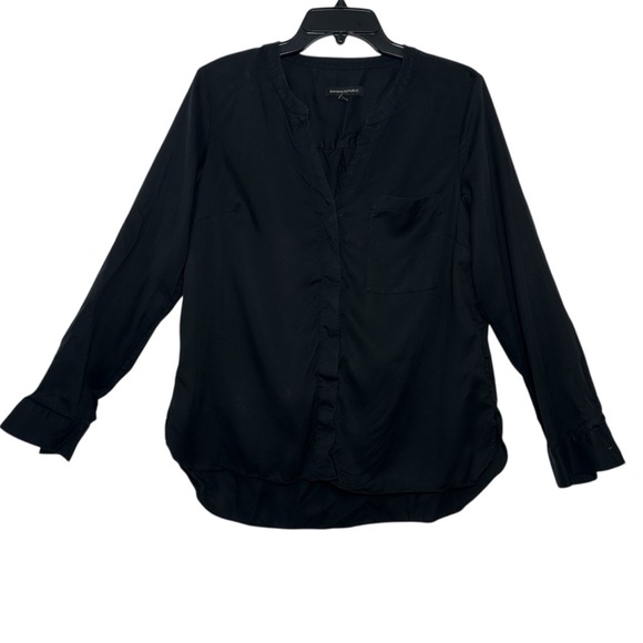 Banana Republic Tops - Banana Republic 100% Lyocell Black Button Down Blouse With One Front Pocket